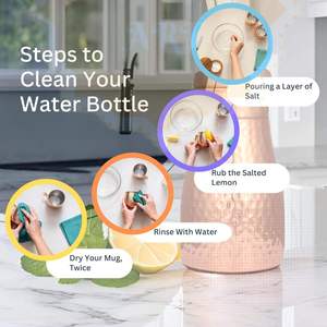 Bold Blossom 100% <b>Copper</b> Hammered Water Bottle Carafe with <b>Cup</b> 1000ml Eco-Friendly Screw-On Lid Gift Box for Home Office Travel - Product Image 2