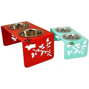 Comedero elevado para perros, de acero inoxidable, con soporte, doble, antideslizante. - Product Image 1