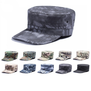 Casquette de cadet à motif gris unisexe, casquette plate camouflage avec visière - Product Image 2