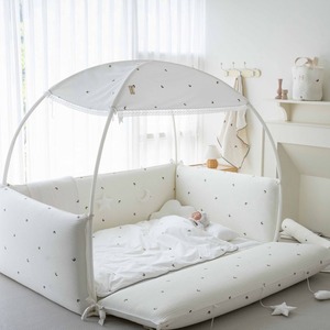 [S.P Company] Lolbaby Toddler Guard Rail Bumper <b>Bed</b> 100% Cotton Pigment Embroidery Baby Bedding - Product Image 1