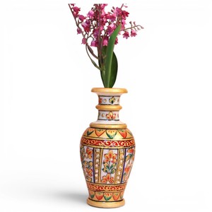 Jarrón de Flores de Mármol Hecho a Mano, Maceta Decorativa de Mármol, Maceta Pintada a Mano para Mesa, Jarrón Decorativo Pequeño de Mármol - Product Image 1