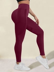 Leggings de yoga professionnels pour femmes, taille haute, pour entraînement, fitness, course à pied, pantalons extensibles, vêtements de sport sans couture, OEM ODM, logo personnalisé - Product Image 3