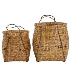 Panier en bambou tressé à la main, boîte de rangement ronde, accessoires pour la maison, organiseurs, grands ensembles de salle de bain, panier à linge tissé - Product Image 3