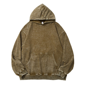 เสื้อฮู้ดดี้ปักลายวินเทจขนาดใหญ่พิเศษสำหรับฤดูหนาว แบบยูนิเซ็กซ์ ตกแต่งด้วยผ้าปะติดปะต่อ สีพื้น ผ้าฝ้าย 100% หนัก 450 กรัม - Product Image 2