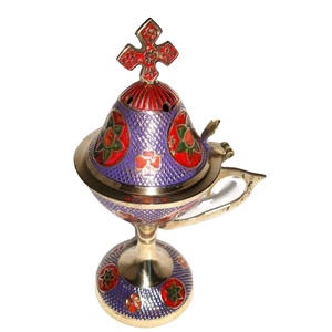 Custom Designing Brass Incense Burner Metal Crafts Table Display Hand Painted Incense Burner Aromatherapy Diffuser Home <b>Decor</b> - Product Image 1
