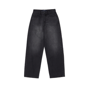 Black Washed Wide Leg Jeans Loose Fit Denim Pants Casual Streetwear Modern Women Straight Jeans With High Rise And Flow - Product Image 1