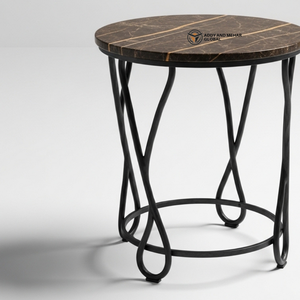 Luxury <b>Round</b> White Marble <b>Stool</b> with Gold Stainless Steel Base Modern Decorative Side Table for Hotel & Home Decor - Product Image 5