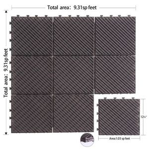 All-Weather Patio Composite Decking <b>Tiles</b> 12"x12" <b>Interlocking</b> Square Outdoor Flooring Four Slat Plastic Patio <b>Tiles</b> for All - Product Image 5