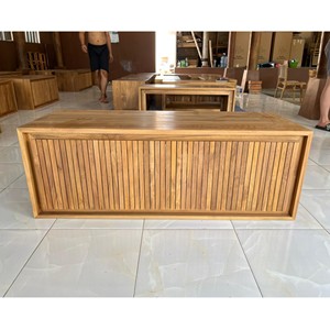 Unfinished Solid Teak Modern Bathroom Vanity <b>Cabinet</b> <b>Wall</b>-<b>Mounted</b> Floating Direct Factory Custom Wood Furniture Manufacturer - Product Image 5