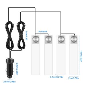 4 luces LED azules de 12V CC para interior de coche, luz ambiental decorativa para coche, con carga. - Product Image 4