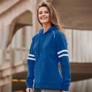 Sweat à capuche décontracté en toile unie bleu pour femme, logo personnalisable sur le devant, prix abordable, livraison mondiale pour les saisons automne/hiver/printemps - Product Image 3