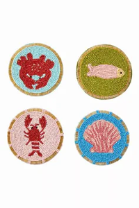 Stylish Unique Seed Beads Embroidery <b>Coaster</b> Supplier Wholesale Handmade <b>Beaded</b> <b>Coaster</b> - Product Image 2