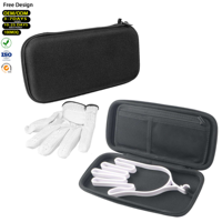 Étui de rangement noir en EVA rigide avec fermeture éclair pour accessoires de golf, gants, tees, outil de réparation de divots et marqueurs, personnalisable avec logo