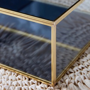 Luxury Gold Metal Frame Clear Glass Jewelry <b>Trinket</b> Storage <b>Box</b> Decorative Hinged Lid Keepsake Organizer for Vanity Home Decor - Product Image 5