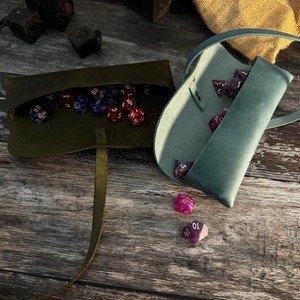 Bolsa de Almacenamiento de Dados Portátil de Lujo, Hecha a Mano, con Cordón, de Piel Sintética, Bandeja para Monedas, Bolsas para Guardar Dados para Juegos - Product Image 1