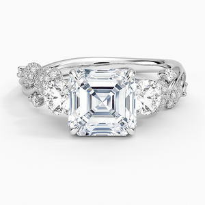 แหวน BOJ รุ่น 034 ทรง Asscher Cut เงินแท้ 925 ประดับเพชรและเคลือบโรเดียม แหวนแต่งงาน 2 กะรัต สี D ความสะอาด VVS1 มอยส์ซาไนต์ รับรองโดย GRA ลดราคา - Product Image 1