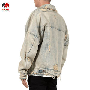 แจ็คเก็ตยีนส์คุณภาพพรีเมียมสำหรับผู้ชาย แบบสั่งทำพิเศษ ปิดด้วยกระดุม พร้อมโลโก้สั่งทำ เป็นมิตรต่อสิ่งแวดล้อม - Product Image 2