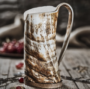 Chope à bière en corne de Viking artisanale de style classique pour boire du vin et de la bière d'Inde - Product Image 4