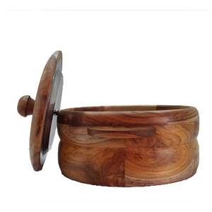 Parfait pour les repas chauds Pot en bois fabriqué à la main Conception durable Idéal pour servir et stocker les aliments Meilleure option de salle à manger de cuisine disponible - Product Image 2