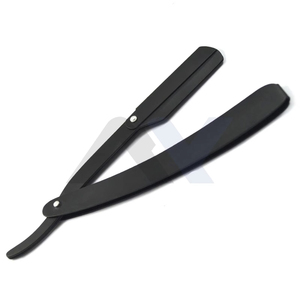 Premium Black Stainless Steel Barber Straight <b>Razor</b> Luxury Shavette Cut Throat <b>Razor</b> for <b>Men</b> Professional Salon Shaving Kit - Product Image 2