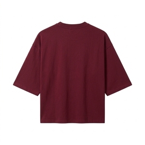 เสื้อยืดคอกลมโอเวอร์ไซส์ พิมพ์ลายนูนคุณภาพสูง เนื้อผ้าคอตตอน 100% หนานุ่ม สั่งทำได้ พิมพ์ลายเรียบๆ สำหรับผู้ชาย - Product Image 2