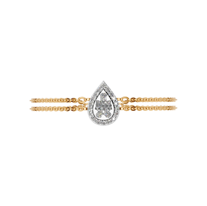 Elegante pulsera de oro rosa sólido para mujer, Baguette de doble fila, diamantes en forma de pera, chapado en oro de 14K y 18K para fiestas de aniversario - Product Image 2