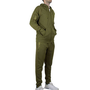 Ensemble de survêtement décontracté à capuche pour homme, coupe classique, personnalisable, séchage rapide, respirant, pour l'entraînement et le fitness, couleur unie - Product Image 3