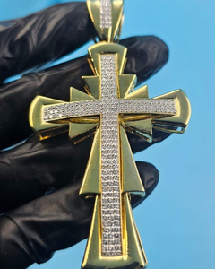 Pendentif Croix Chrétienne VVS Moissanite Iced Out en Argent 925 et Or Massif 18K, Bijou Religieux Hip Hop pour Cadeaux - Product Image 6