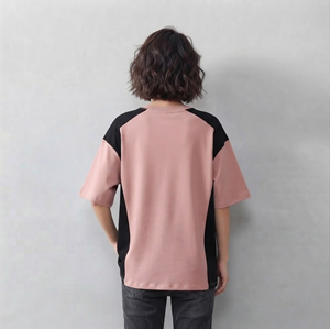 Camiseta al por Mayor 100% Algodón 220gsm de Peso Pesado para Mujer, Cuello Redondo, Hombros Caídos, Ecológica, con Logotipo Personalizado, Lisa - Product Image 2
