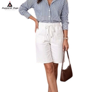 Pantalones Cortos de Mezclilla para Mujer, Diseño Nuevo, Casuales, para Verano, con Cordón Ajustable, al por Mayor - Product Image 5