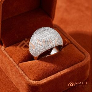 Men's 925 Sterling Silver Iced Out Baguette <b>Ring</b> Round <b>Ring</b> Hip Hop Jewellery White Gold Finish Lab Diamond <b>Statement</b> <b>Ring</b> - Product Image 4