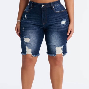 Shorts de Mezclilla Transpirables para Mujer, Estilo Vintage Informal, Material de Poliéster/Algodón de Primera Calidad - Product Image 1