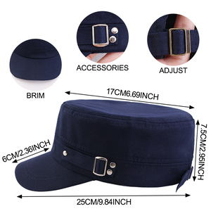 Navy Cotton Baker <b>Boy</b> Cadet Hat Adjustable Silver Buckle Newsboy <b>Cap</b> for Men Women - Product Image 5