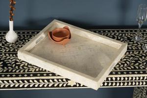 Plateau Feng Shui de Luxe Fait Main Écologique avec Incrustations en Os – Design Décoratif Élégant, Qualité Supérieure pour la Maison et la Cuisine (Idéal pour Servir) - Product Image 2