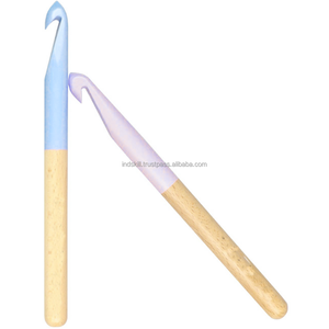 Juego de agujas de gancho de ganchillo con mango multicolor profesional de su marca, agujas de tejer hechas a mano de madera para principiantes - Product Image 4