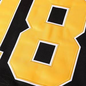 Camiseta de Hockey Unisex Bost con Cuello en V, Malla, Manga Larga, Negra y Amarilla, Talla 43, Transpirable, Secado Rápido, Nombre Personalizado, Ropa Deportiva de Poliéster - Product Image 6