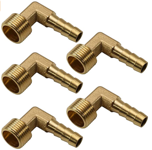 Raccord coudé à 90 degrés de haute qualité fabriqué en Inde, 14 mm à barbelures vers G3/8 mâle, en laiton forgé, pour tuyau, en vente - Product Image 1