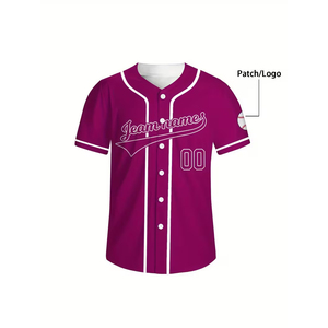 Camiseta de Béisbol Personalizada para Hombre con su Propio Diseño de Logotipo, Manga Corta, Completamente Abotonada, en Varios Colores - Product Image 5