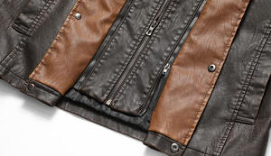 Men's Vintage Slim Fit Black Leather Motorcycle Vest Breathable Winter Outer <b>Biker</b> <b>Waistcoat</b> with OEM Service - Product Image 6