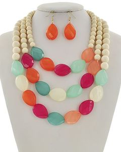 Newly Geometric Resin <b>Statement</b> <b>Necklace</b> with Red Black White Acrylic Strand Unique Trendy Unisex Fashion Jewelry for Woman - Product Image 5