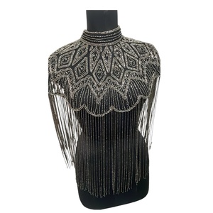 Robe poncho cape en coton 100% faite à la main pour femmes, avec sequins, dentelle et perles de haute qualité, prix de gros pour l'exportation. - Product Image 1