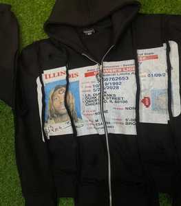 Sweat à capuche zippé de qualité supérieure avec motif permis de conduire Lil Durk, unisexe, 100% coton molletonné 350 GSM, streetwear, vente en gros personnalisée - Product Image 2