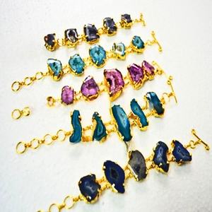 Handmade Agate Mix Electroplated Bracelet Feng Shui Style Business Gift Gemstone Bracelets <b>Crystal</b> <b>Crafts</b> Fashion Jewelry - Product Image 1