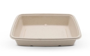 Boîte d'emballage alimentaire durable de 1000 ml en pulpe de canne à sucre pour snacks et repas, idéale pour les plats Biryani et les bols de riz - Product Image 1