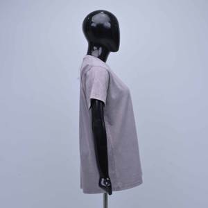 T-shirt décontracté en coton lavé vintage de haute qualité pour femme, col rond, manches courtes, vente en gros - Product Image 5