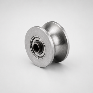Heavy duty industrial pulley <b>roller</b> assembly with precision machined <b>metal</b> components for efficient rotation support in mechanic - Product Image 4