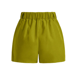 Pantalones Cortos Bermuda Casuales para Mujer, Corte Holgado, Transpirables, de Secado Rápido, Tejido 100% Poliéster, Cintura Alta, Cierre de Cremallera, Bolsillos, Cinturón, Primavera - Product Image 2
