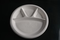 Vaisselle en bagasse 100% naturelle de 12 pouces, 4 compartiments, pour pizza, bonbons et gâteaux, écologique, pour la restauration et la vente en gros