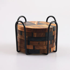 Posavasos Redondo Creativo de Madera Maciza de Acacia con Resina Epoxi de Alta Calidad para el Hogar o la Oficina - Product Image 6