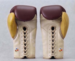 Gants de boxe 8oz à lacets DF-BGAmgc1 Marron/Mustard Gold/Crème MMA Sparring Gym Arts martiaux Autre équipement d'entraînement pour adulte - Product Image 3